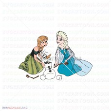 Anna And Elsa And Olaf Frozen 001 svg dxf eps pdf png