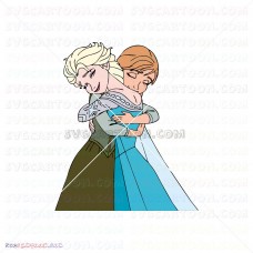 Anna And Elsa Hugging Frozen 003 svg dxf eps pdf png
