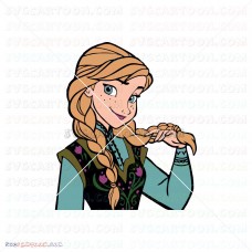 Anna Holding Up One Of Her Braids Frozen 004 svg dxf eps pdf png