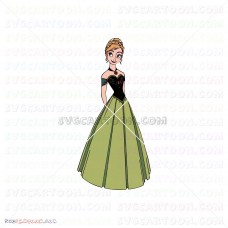 Anna In Green Dress Frozen 005 svg dxf eps pdf png