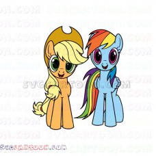 Applejack and Rainbow Dash My Little Pony svg dxf eps pdf png