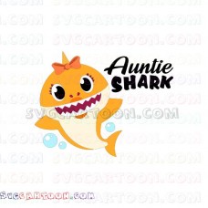 Auntie Shark with Bubbles Shark Family svg dxf eps pdf png
