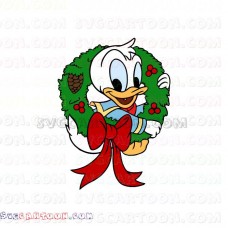 Baby Donald Wreath Mickey Mouse Christmas svg dxf eps pdf png