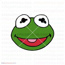 Baby Kermit Face Muppet Babies 021 svg dxf eps pdf png