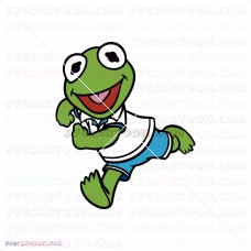 Baby Kermit Face Muppet Babies 022 svg dxf eps pdf png