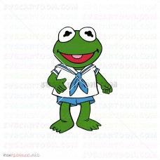 Baby Kermit Face Muppet Babies 023 svg dxf eps pdf png
