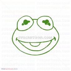 Baby Kermit Face Outline Muppet Babies 024 svg dxf eps pdf png