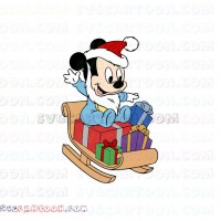Baby Mickey Mouse Sled christmas svg dxf eps pdf png