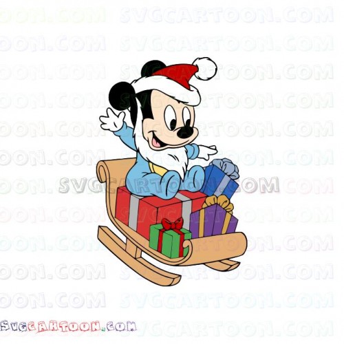 Download Baby Mickey Mouse Sled Christmas Svg Dxf Eps Pdf Png