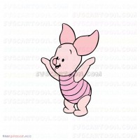 Baby Piglet Cheering Winnie The Pooh svg dxf eps pdf png