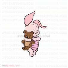 Baby Piglet and teddy bear Winnie The Pooh svg dxf eps pdf png