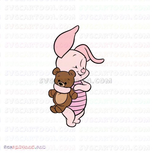 Download Baby Piglet And Teddy Bear Winnie The Pooh Svg Dxf Eps Pdf Png