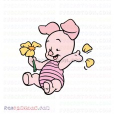 Baby Piglet plucking flower petals Winnie The Pooh svg dxf eps pdf png