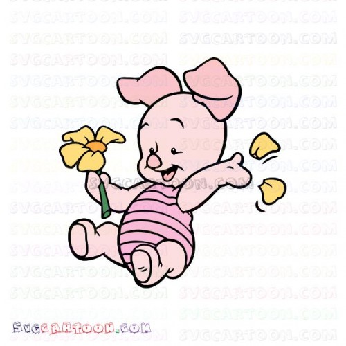 Download Baby Piglet Plucking Flower Petals Winnie The Pooh Svg Dxf Eps Pdf Png