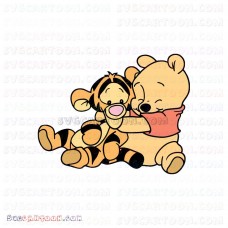 Baby Pooh and Tigger hugging Winnie The Pooh svg dxf eps pdf png