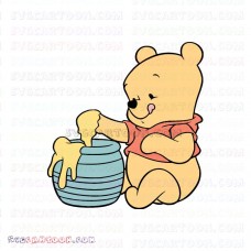 Baby Pooh eating honey Winnie The Pooh svg dxf eps pdf png