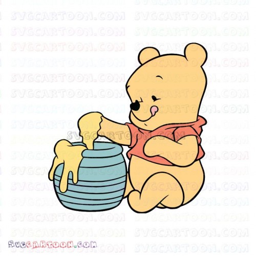 Download Baby Pooh Eating Honey Winnie The Pooh Svg Dxf Eps Pdf Png