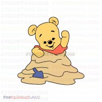 Baby Pooh playing in sand Winnie The Pooh svg dxf eps pdf png
