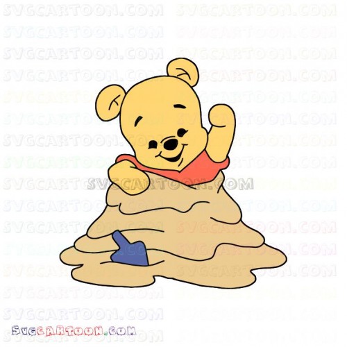 Download Baby Pooh playing in sand Winnie The Pooh svg dxf eps pdf png