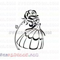 Belle Rose Beauty and the Beast silhouette svg dxf eps pdf png
