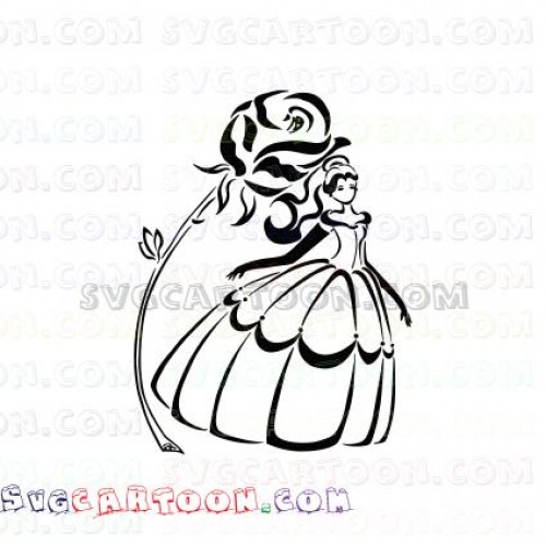Download Belle Rose Beauty And The Beast Silhouette Svg Dxf Eps Pdf Png