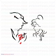 Belle and Beast Silhouette Beauty And The Beast 054 svg dxf eps pdf png