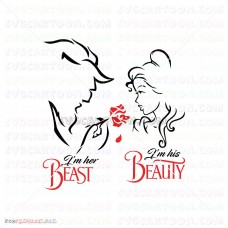 Belle and Beast Silhouette Beauty And The Beast 056 svg dxf eps pdf png