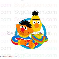 Bert and Ernie in circle Sesame Street svg dxf eps pdf png