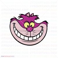 Cheshire Face Cat Grinning Alice In Wonderland 017 svg dxf eps pdf png