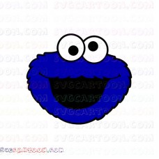 Cookie Monster Face Sesame Street svg dxf eps pdf png