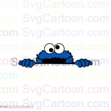 Cookie Monster Peeking Face 2 Sesame Street svg dxf eps pdf png