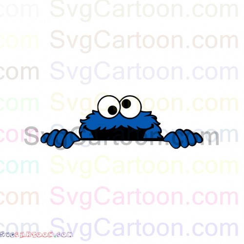 Download Cookie Monster Peeking Face 2 Sesame Street Svg Dxf Eps Pdf Png