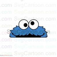 Cookie Monster Peeking Face Sesame Street svg dxf eps pdf png