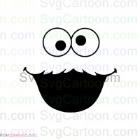 Cookie Monster Peeking Face silhouette Sesame Street svg dxf eps pdf png