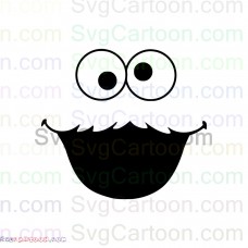 Cookie Monster Peeking Face silhouette Sesame Street svg dxf eps pdf png
