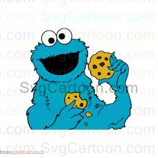 Cookie Monster with Cookies Sesame Street svg dxf eps pdf png
