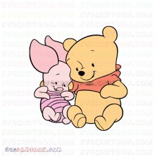 Cute Baby Pooh and Piglet Winnie The Pooh svg dxf eps pdf png