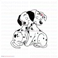Cute Puppy Puppies Silhouette 101 Dalmatians 061 svg dxf eps pdf png