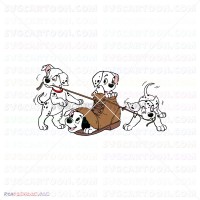 Cute Puppy Puppies Silhouette 101 Dalmatians 062 svg dxf eps pdf png