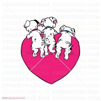 Cute Puppy Puppies Silhouette 101 Dalmatians 064 svg dxf eps pdf png