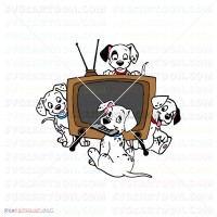 Cute Puppy Puppies Silhouette 101 Dalmatians 065 svg dxf eps pdf png