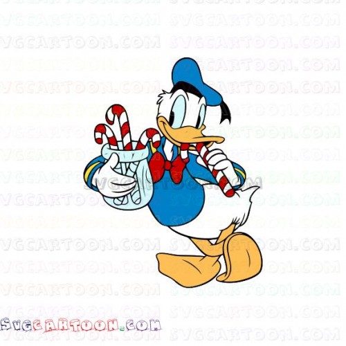 Donald Duck Christmas Candy Canes svg dxf eps pdf png