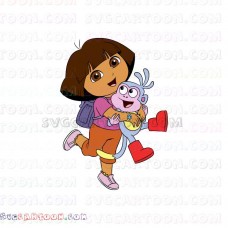 Dora and Boots hugging Dora the Explorer svg dxf eps pdf png