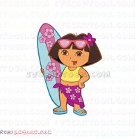 Dora with Surfboard Dora and Friends svg dxf eps pdf png
