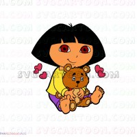 Dora with Teddy bear Dora and Friends svg dxf eps pdf png