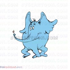 Dr Seuss Horton with Flower Dr Seuss The Cat in the Hat svg dxf eps pdf png