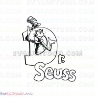 Dr Seuss Silhouette The Cat in the Hat 2 svg dxf eps pdf png