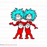 Dr Seuss Thing 1 and Thing 2 svg dxf eps pdf png