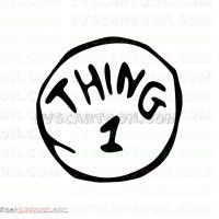 Dr Seuss Thing 1 circle Dr Seuss The Cat in the Hat svg dxf eps pdf png