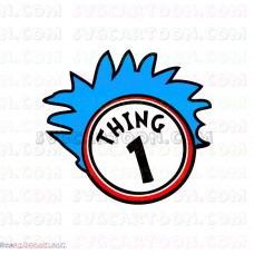 Dr Seuss Thing 1 with Circle Dr Seuss The Cat in the Hat svg dxf eps pdf png